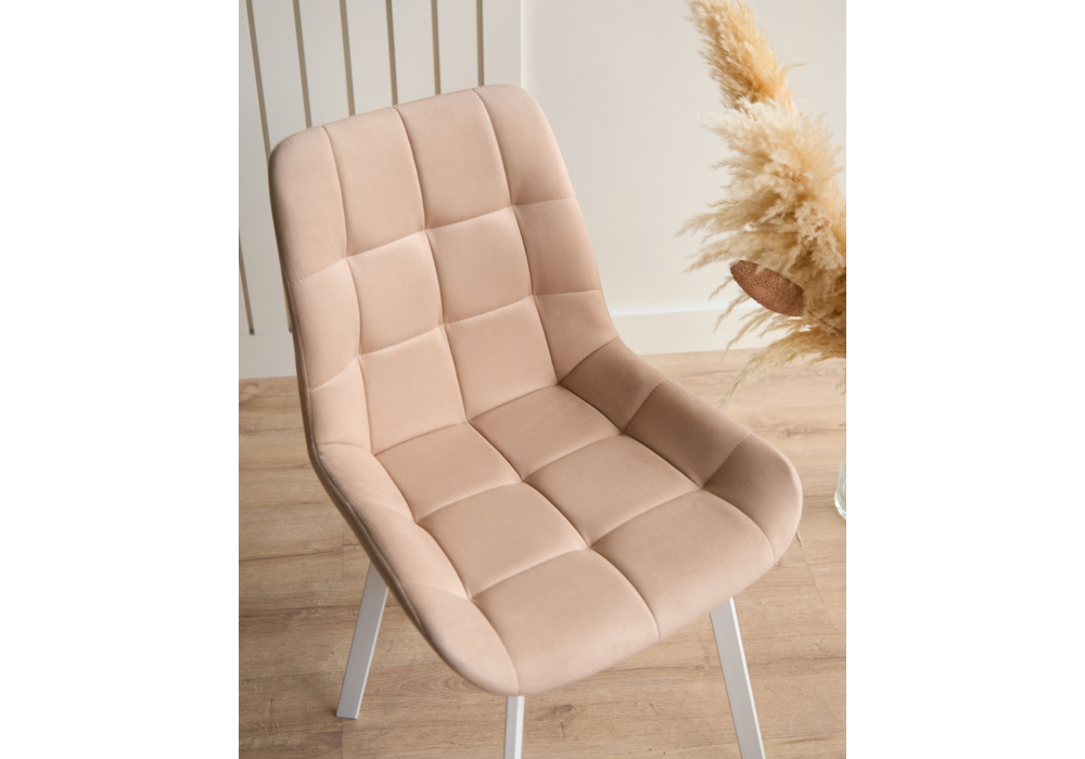 Стул на металлокаркасе Челси П бежевый (zd 210) / белый