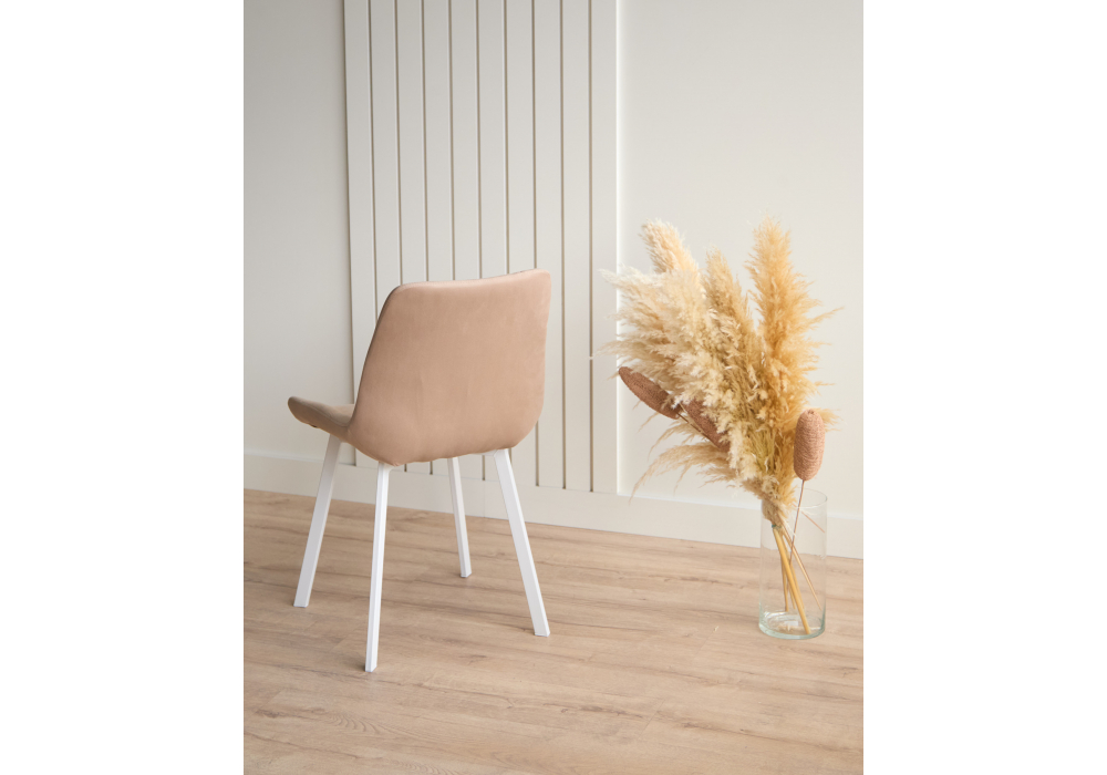 Стул на металлокаркасе Челси П бежевый (zd 210) / белый