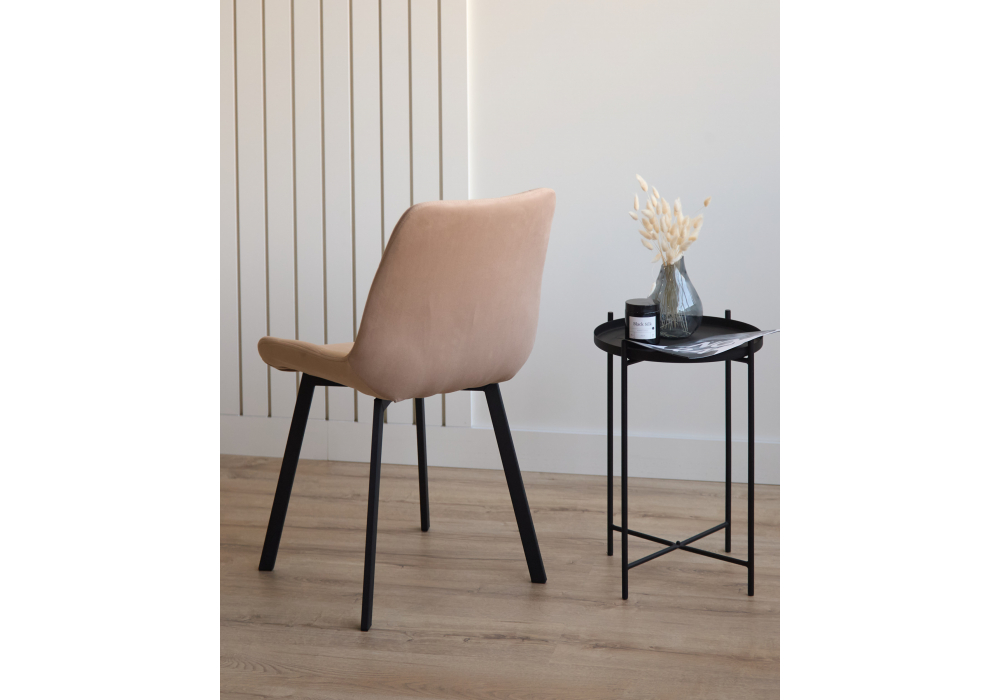 Стул на металлокаркасе Челси П бежевый (zd 210) / черный