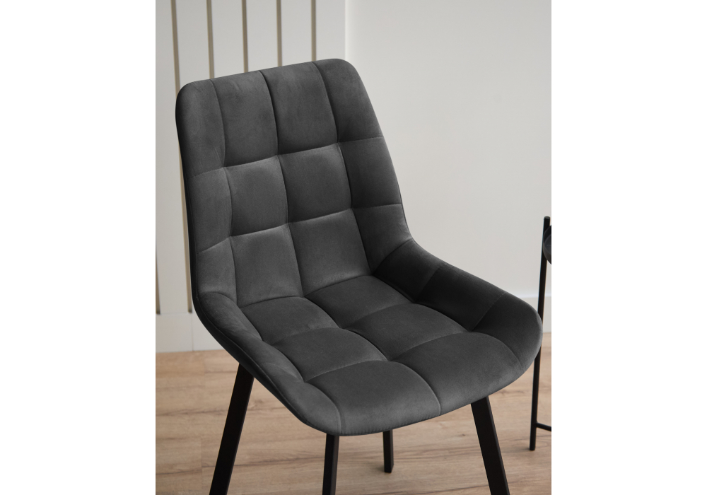 Стул на металлокаркасе Челси П темно-серый (zd 995) / черный