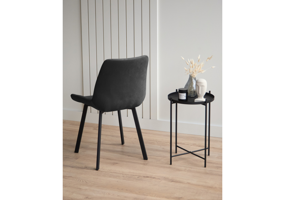 Стул на металлокаркасе Челси П темно-серый (zd 995) / черный