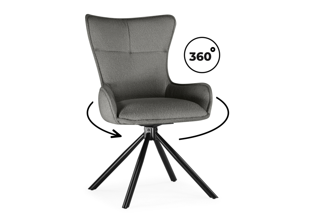 Стул на металлокаркасе Chicago light gray / black legs KD