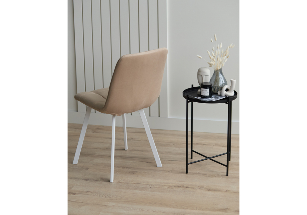 Стул на металлокаркасе Чилли бежевый / белый