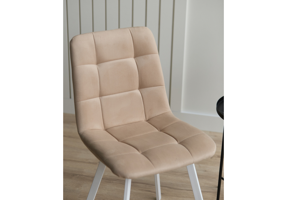 Стул на металлокаркасе Чилли бежевый / белый