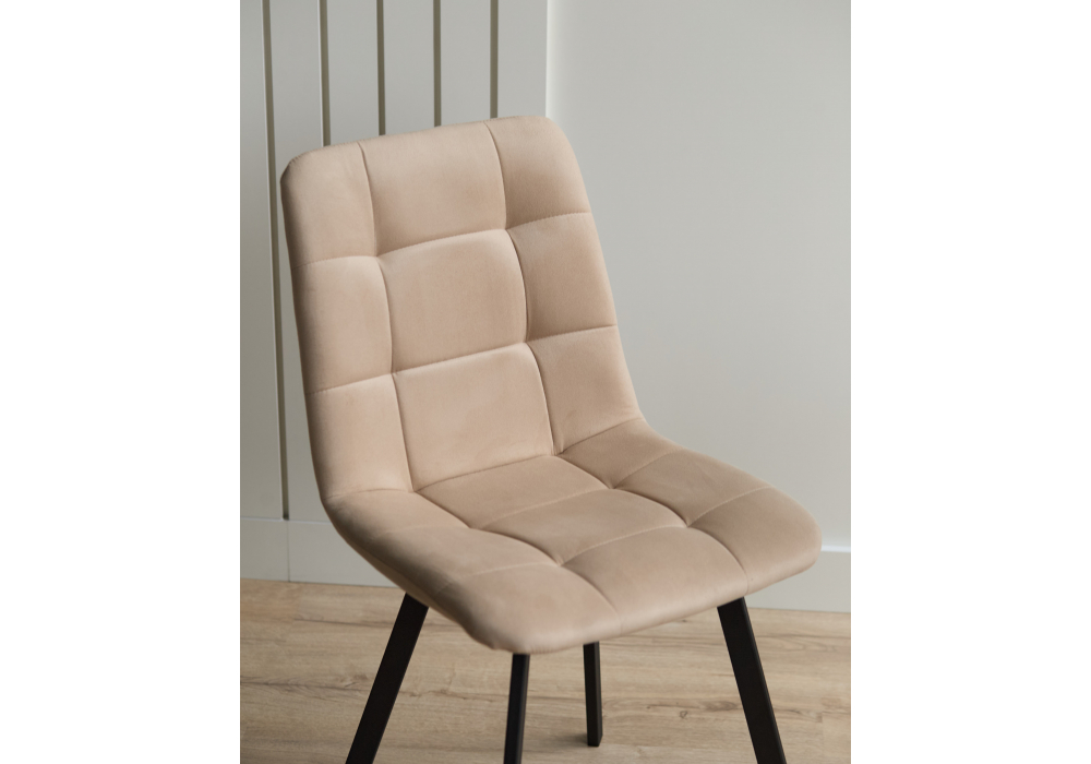 Стул на металлокаркасе Чилли бежевый / черный