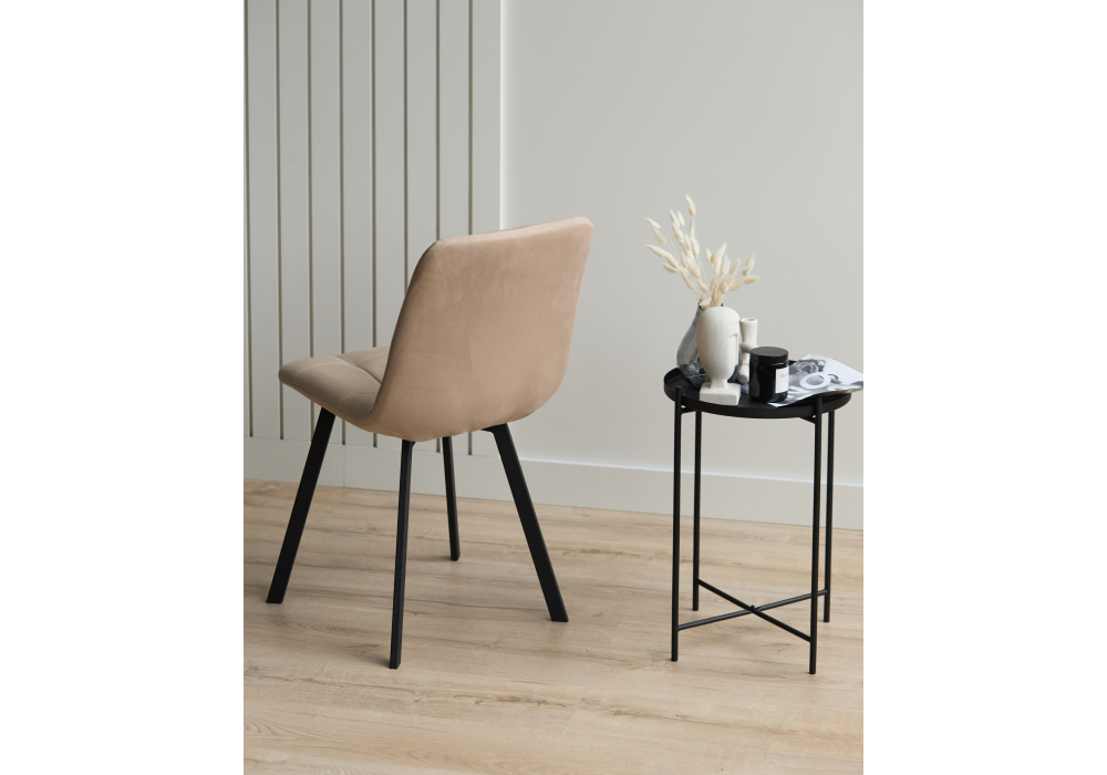 Стул на металлокаркасе Чилли бежевый / черный