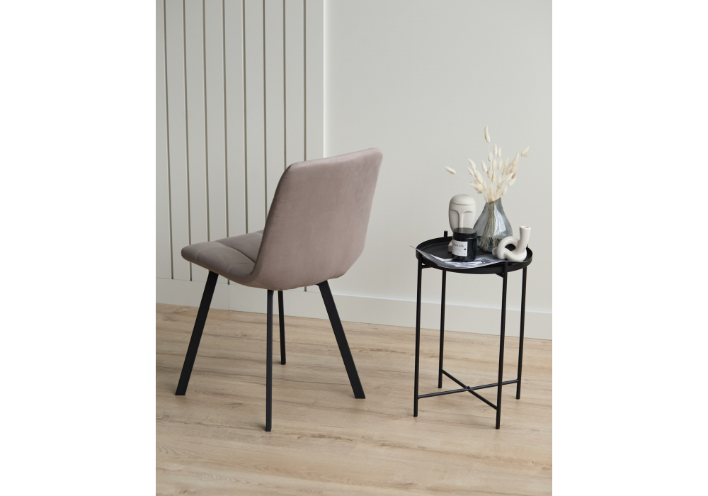 Стул на металлокаркасе Чилли латте / черный