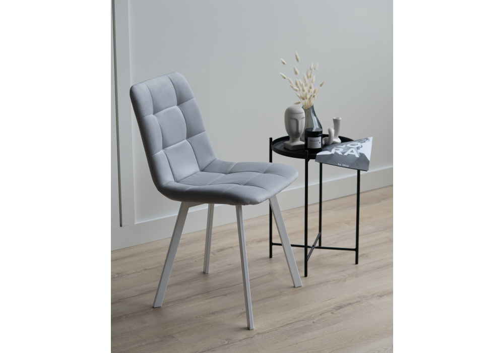 Стул на металлокаркасе Чилли светло-серый / белый