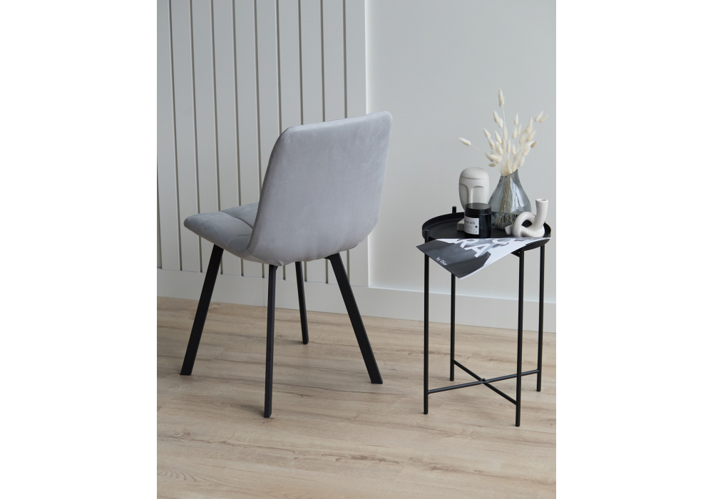 Стул на металлокаркасе Чилли светло-серый / черный