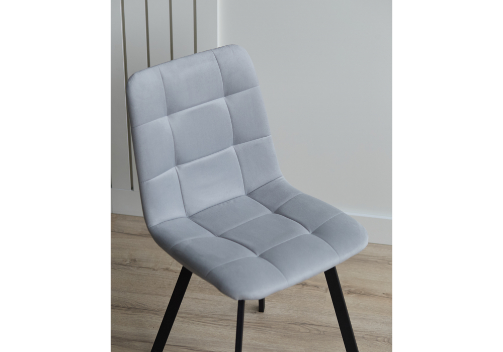 Стул на металлокаркасе Чилли светло-серый / черный