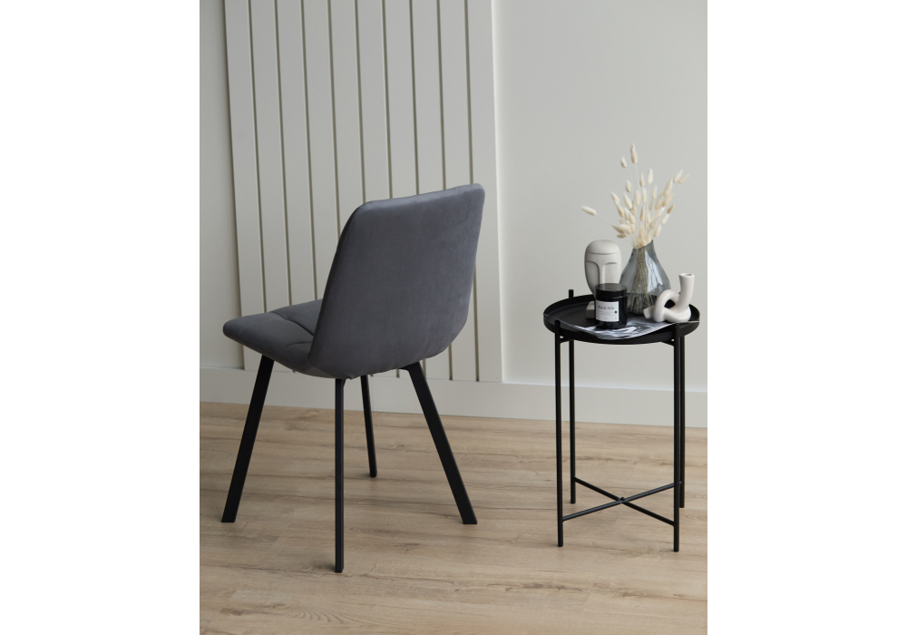 Стул на металлокаркасе Чилли темно-серый / черный