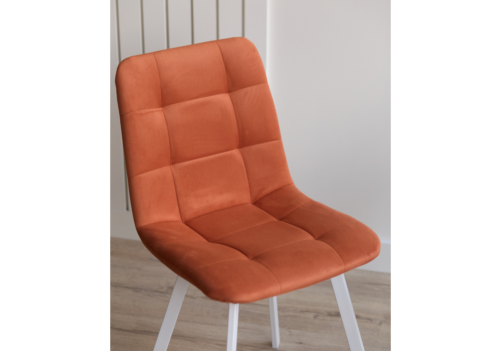 Стул на металлокаркасе Чилли терракотовый / белый