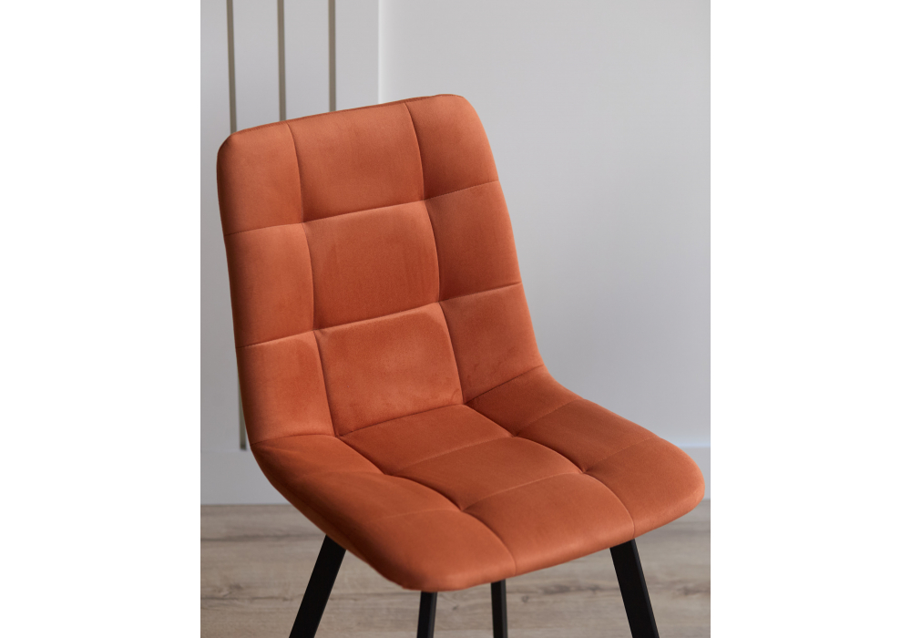 Стул на металлокаркасе Чилли терракотовый / черный