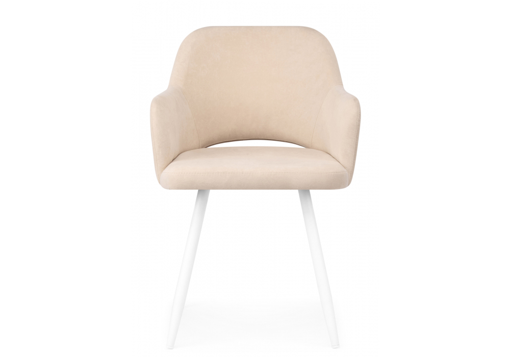 Стул на металлокаркасе Эолин 360 бежевый (glory 03) / белый