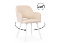 Стул на металлокаркасе Эолин 360 бежевый (glory 03) / белый