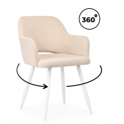 Стул на металлокаркасе Эолин 360 бежевый (glory 03) / белый