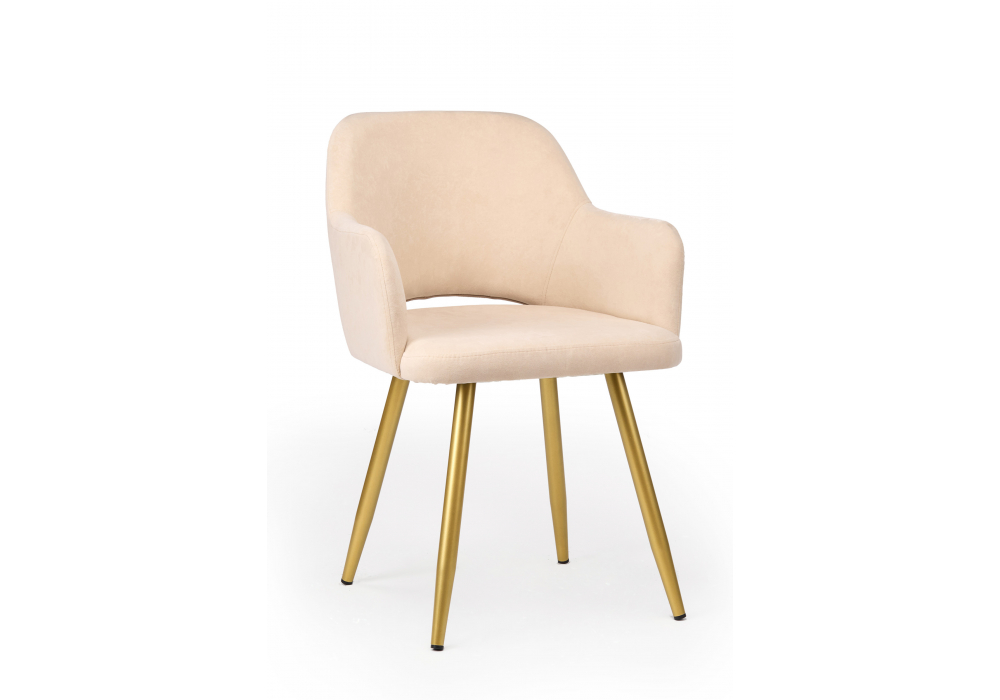 Стул на металлокаркасе Эолин 360 бежевый (glory 03) / золотой