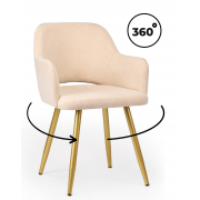 Стул на металлокаркасе Эолин 360 бежевый (glory 03) / золотой