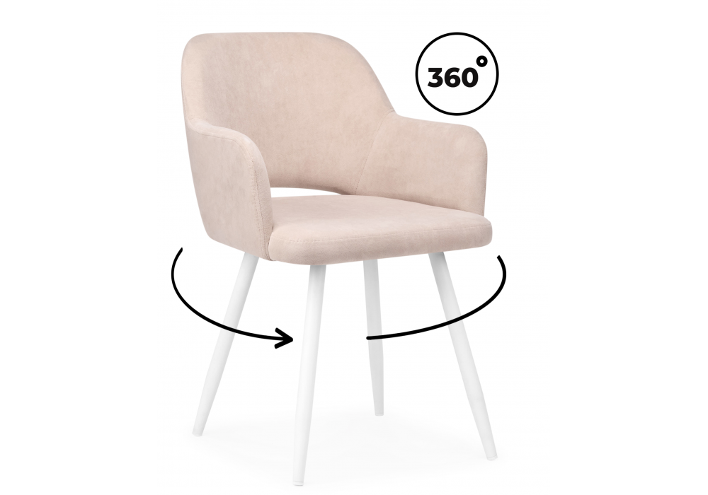 Стул на металлокаркасе Эолин 360 латте (glory 10) / белый