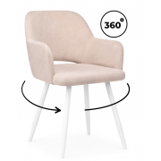 Стул на металлокаркасе Эолин 360 латте (glory 10) / белый