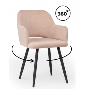 Стул на металлокаркасе Эолин 360 латте (glory 10) / черный