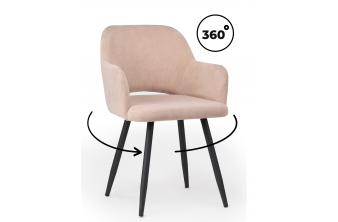 Стул на металлокаркасе Эолин 360 латте (glory 10) / черный