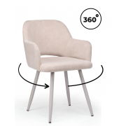 Стул на металлокаркасе Эолин 360 латте (glory 10) / серый