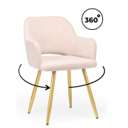 Стул на металлокаркасе Эолин 360 латте (glory 10) / золотой