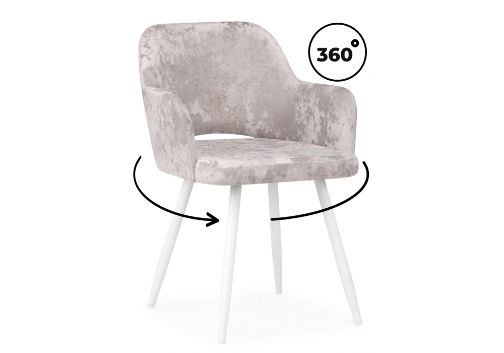 Стул на металлокаркасе Эолин 360 латте (simple 008) / белый