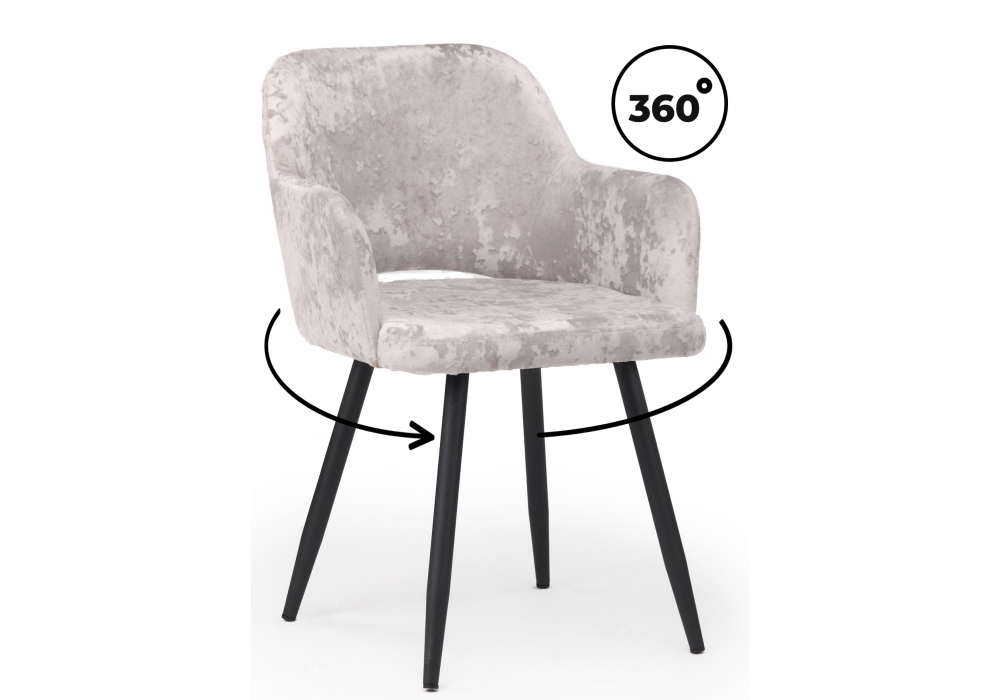 Стул на металлокаркасе Эолин 360 латте (simple 008) / черный