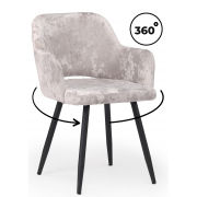 Стул на металлокаркасе Эолин 360 латте (simple 008) / черный