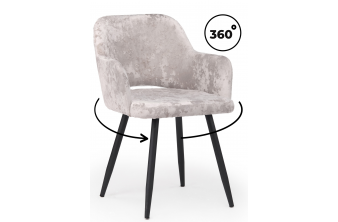 Стул на металлокаркасе Эолин 360 латте (simple 008) / черный