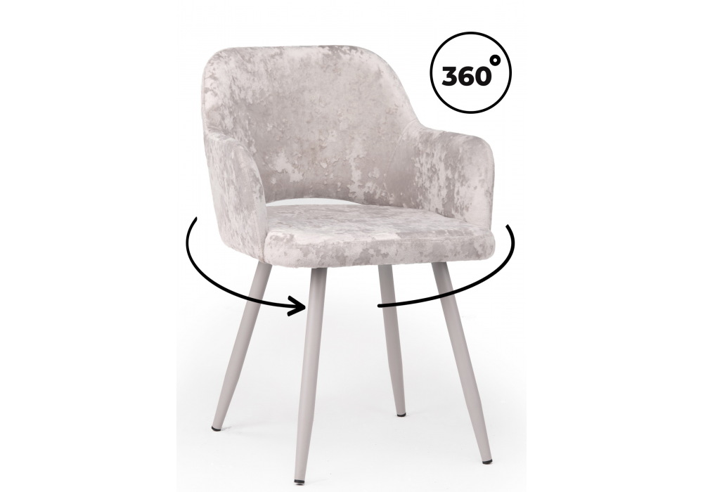 Стул на металлокаркасе Эолин 360 латте (simple 008) / серый