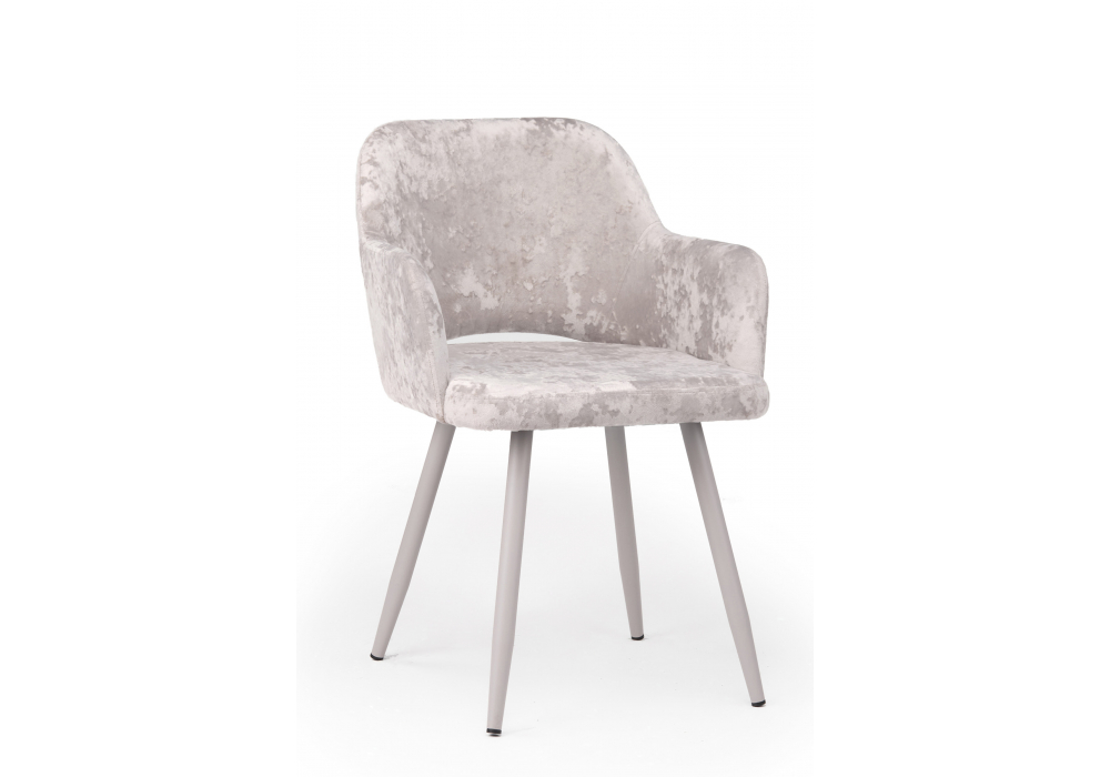 Стул на металлокаркасе Эолин 360 латте (simple 008) / серый