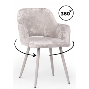 Стул на металлокаркасе Эолин 360 латте (simple 008) / серый