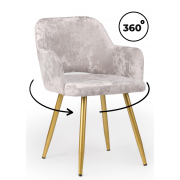 Стул на металлокаркасе Эолин 360 латте (simple 008) / золотой