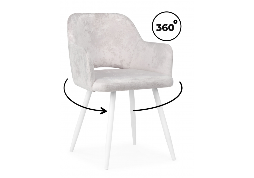 Стул на металлокаркасе Эолин 360 светло-бежевый (simple 011) / белый