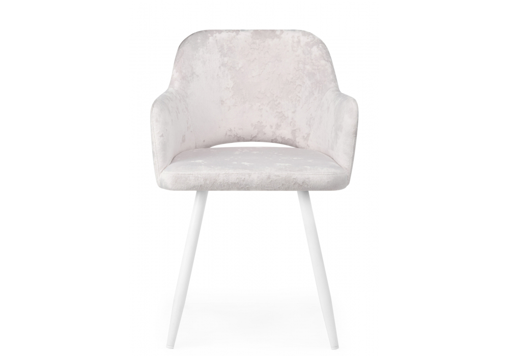 Стул на металлокаркасе Эолин 360 светло-бежевый (simple 011) / белый