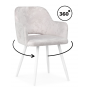 Стул на металлокаркасе Эолин 360 светло-бежевый (simple 011) / белый