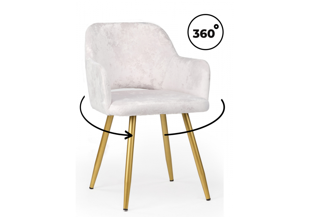 Стул на металлокаркасе Эолин 360 светло-бежевый (simple 011) / золотой