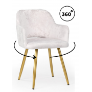 Стул на металлокаркасе Эолин 360 светло-бежевый (simple 011) / золотой