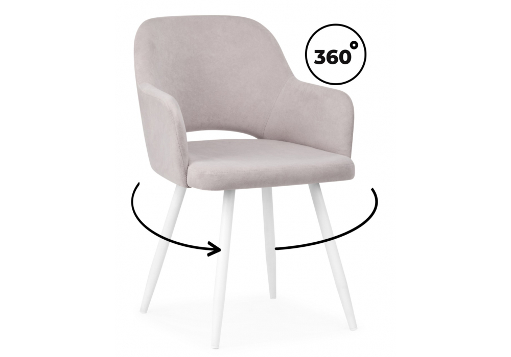 Стул на металлокаркасе Эолин 360 светло-серый (glory 36) / белый