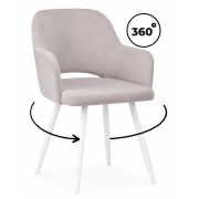 Стул на металлокаркасе Эолин 360 светло-серый (glory 36) / белый