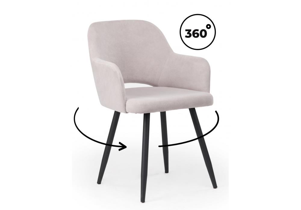 Стул на металлокаркасе Эолин 360 светло-серый (glory 36) / черный