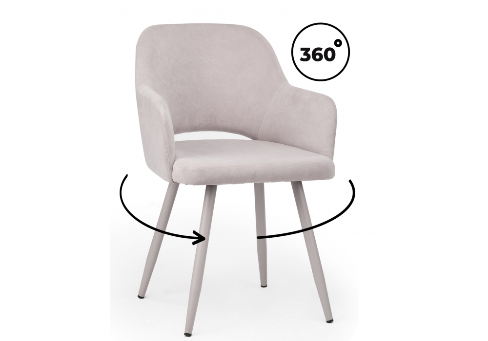 Стул на металлокаркасе Эолин 360 светло-серый (glory 36) / серый