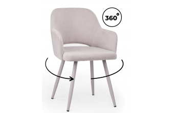 Стул на металлокаркасе Эолин 360 светло-серый (glory 36) / серый