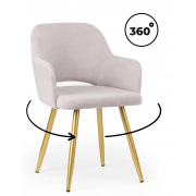 Стул на металлокаркасе Эолин 360 светло-серый (glory 36) / золотой