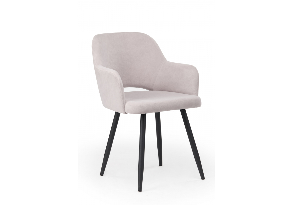 Стул на металлокаркасе Эолин светло-серый (glory 36) / черный