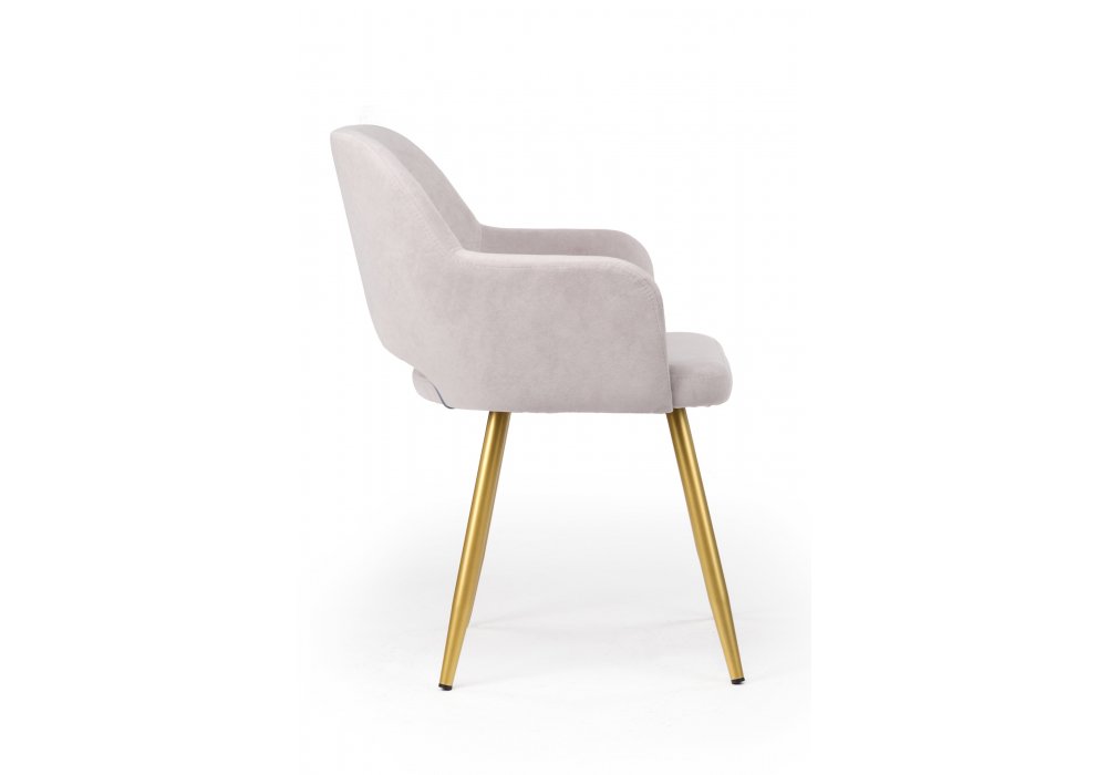 Стул на металлокаркасе Эолин светло-серый (glory 36) / золотой