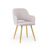 Стул на металлокаркасе Эолин светло-серый (glory 36) / золотой